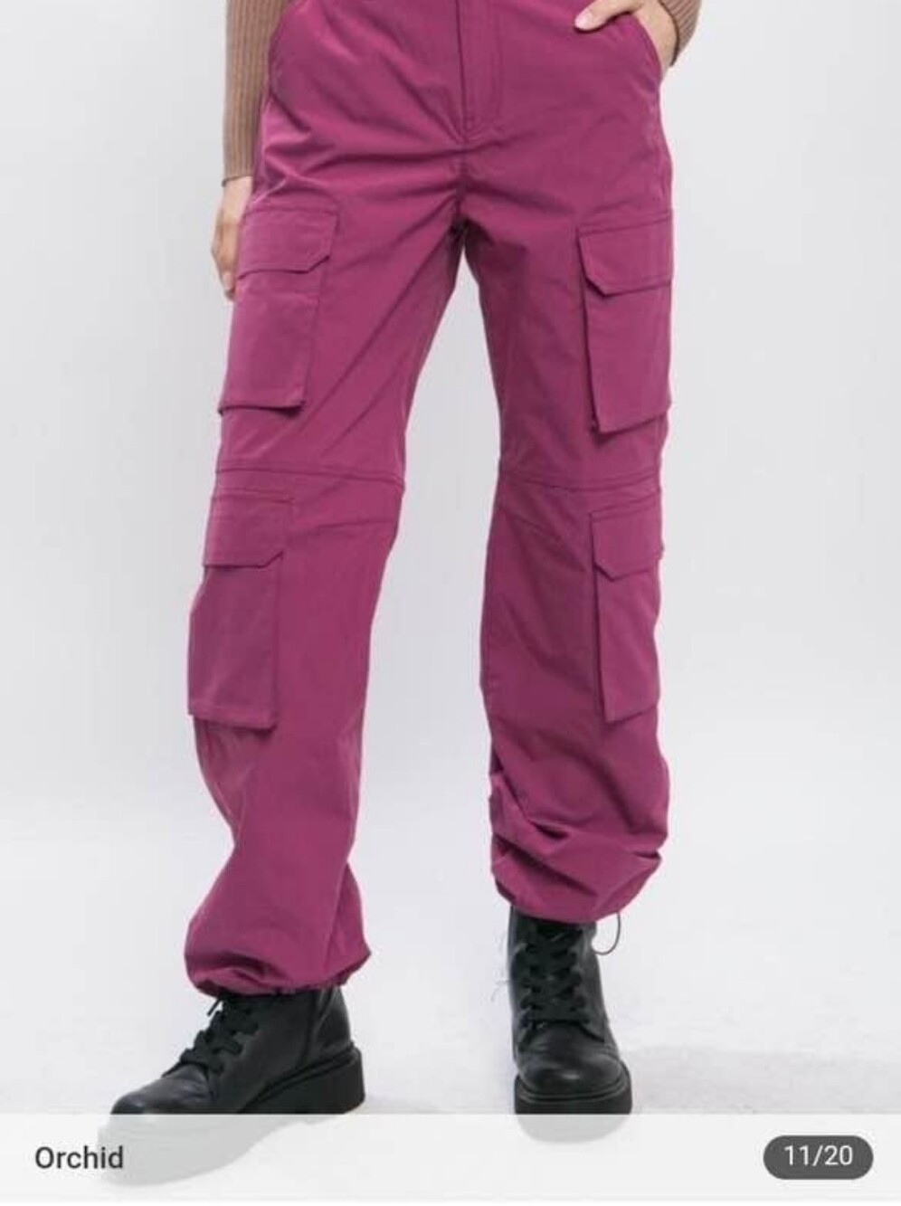 NWT Love Tree Purple Loose Parachute High-Rise Skater Cargo Jogger Pants-L